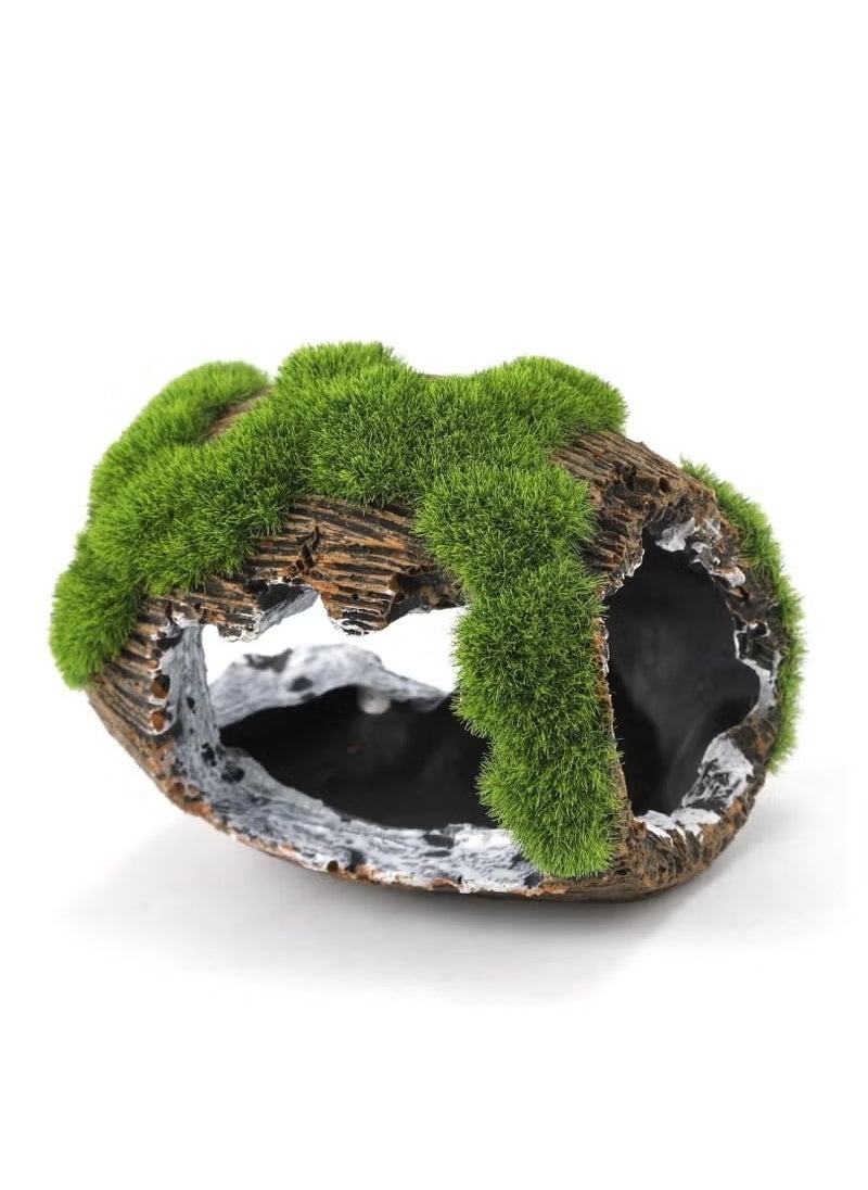 Realfrog Broken Barrel Fish Tank Decor, Fish Tank Accessories Decorations Resin Betta Fish Hideout Cave for Fish Tank Ornaments for Small Animal Play Rest Hide Breed  - Image 1