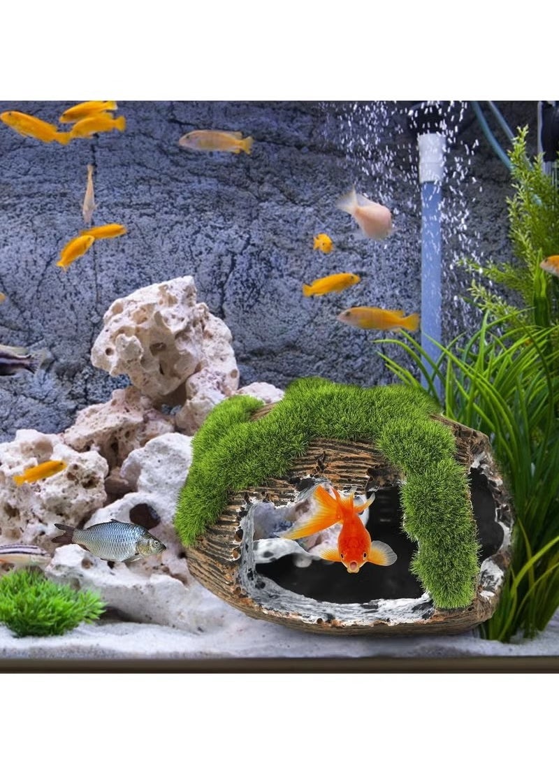 Realfrog Broken Barrel Fish Tank Decor, Fish Tank Accessories Decorations Resin Betta Fish Hideout Cave for Fish Tank Ornaments for Small Animal Play Rest Hide Breed  - Image 3