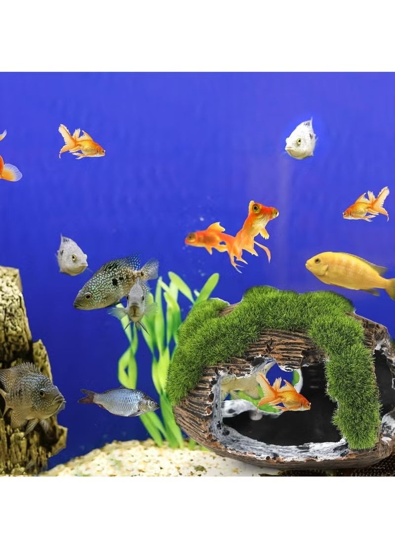 Realfrog Broken Barrel Fish Tank Decor, Fish Tank Accessories Decorations Resin Betta Fish Hideout Cave for Fish Tank Ornaments for Small Animal Play Rest Hide Breed  - Image 4