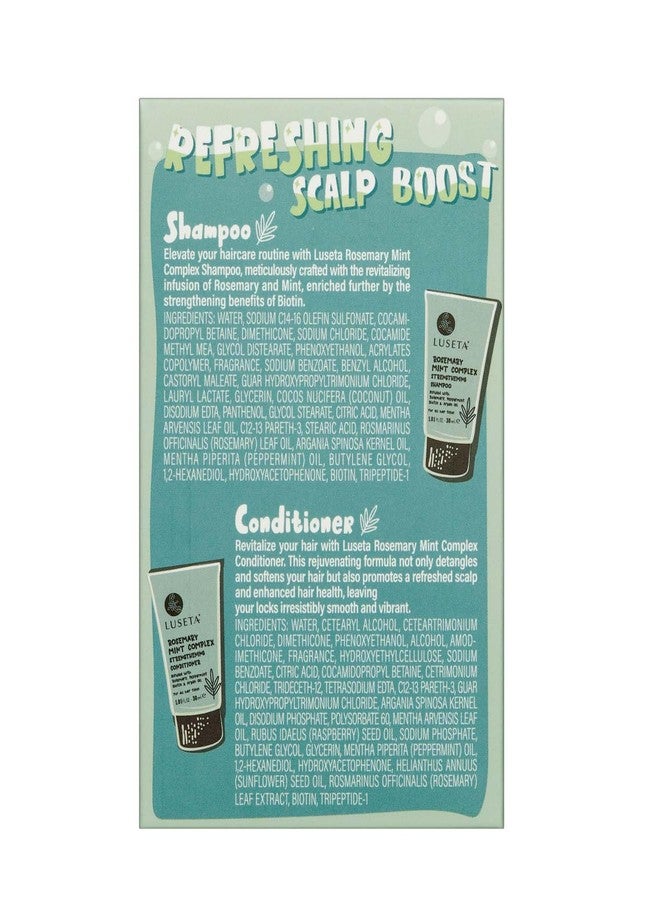 Luseta Rosemary Mint Shampoo and Conditioner Set Travel Kit Strengthen and Nourish Thinning Hair Reduce Frizz for Women and Men 2 x 1.01oz - Image 2