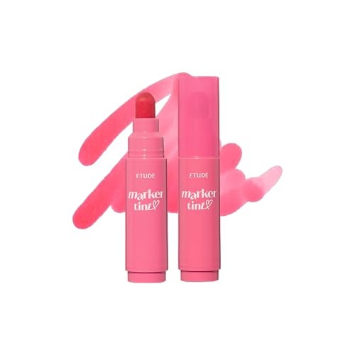 ETUDE Dear Darling Marker Tint #4 Mlik Strawberry (5g) | Hydrating & Long Lasting Lip Stain | High Pigmented Lip Maker with Easy Drawing Tip | Korean Lip Tint, Korean Makeup, Kbeauty - Image 1