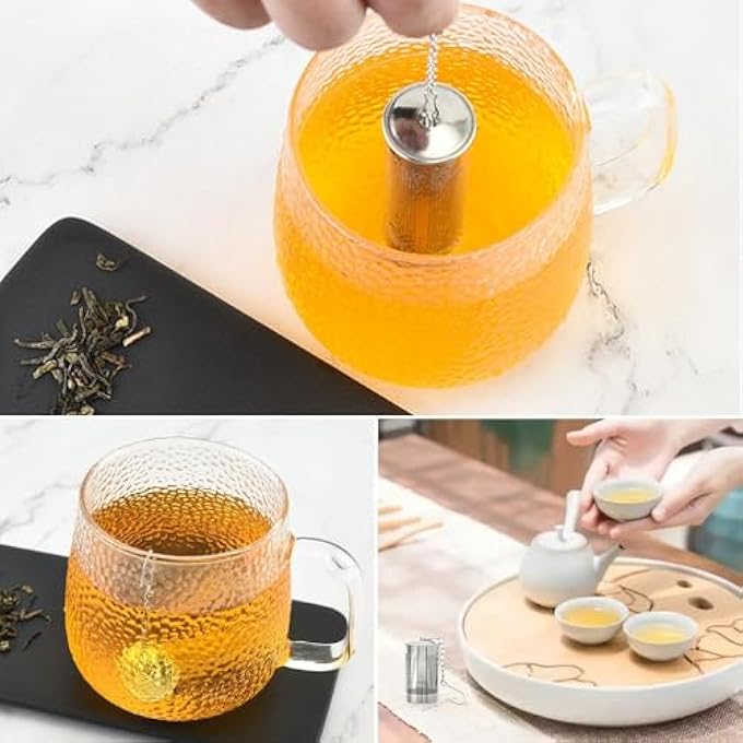 WUZIA 157Inch Stainless Steel Tea Infuser With Fine Mesh Filter Buckle Design With 256 Inch Chain Universal Fit For Most Teapots And Cups - Image 4