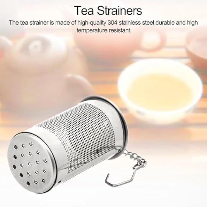 WUZIA 157Inch Stainless Steel Tea Infuser With Fine Mesh Filter Buckle Design With 256 Inch Chain Universal Fit For Most Teapots And Cups - Image 3