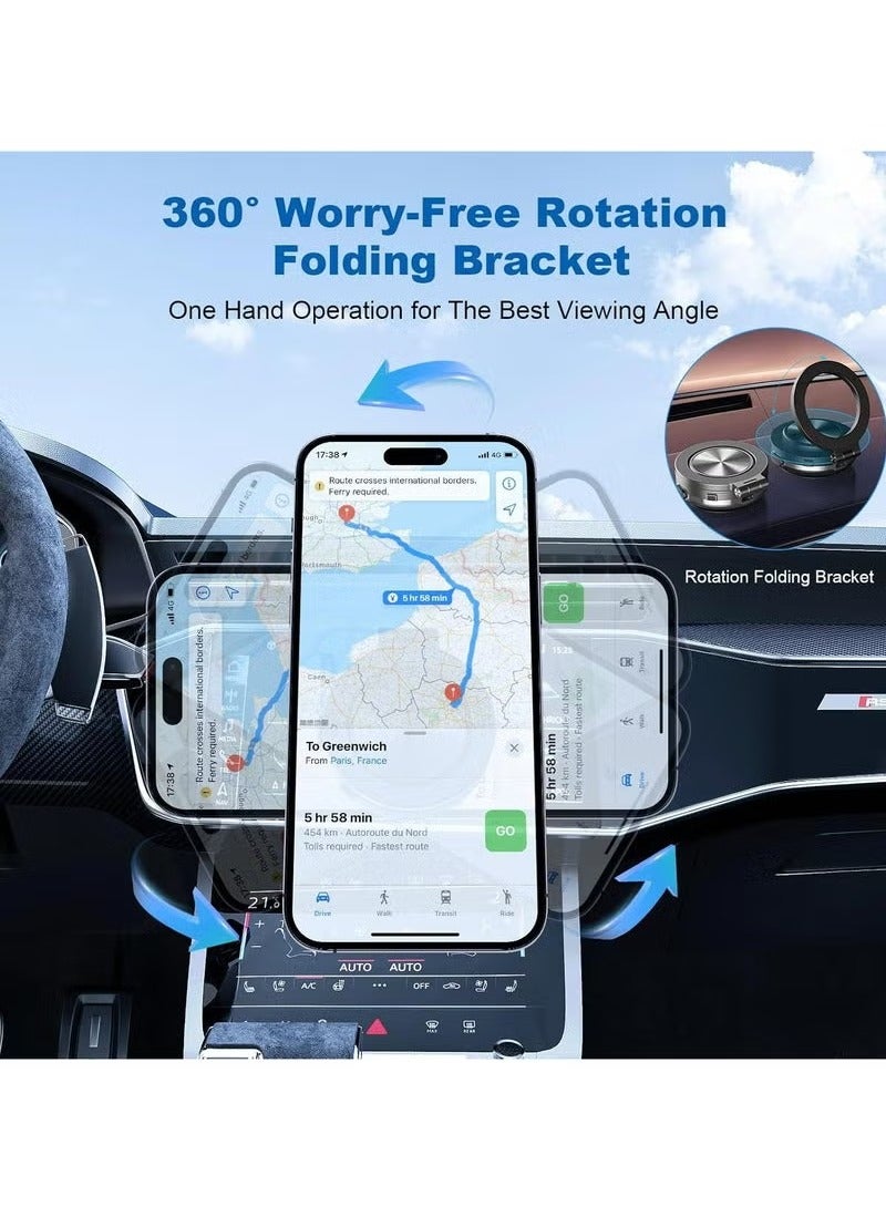 TIGER Magnetic Vacuum Suction Car Phone Holder Mount C1 (Black) – 360° Rotating Universal Magnetic Mount with Industrial‑Strength Vacuum Suction Base for Car Windshield, Dashboard, Kitchen Counter, Mirror, Gym Equipment & Shower Tiles – Works with All iPhone & Android Smartphones - Image 3