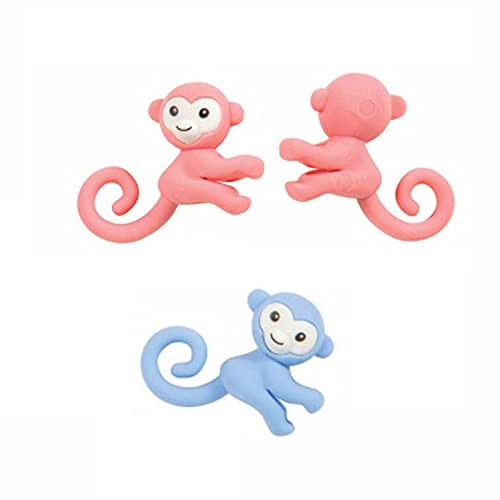 pmw - Cutest Monkey Look Different Colour Erasers Non - Toxic Eraser - Pack of 3 - Image 1