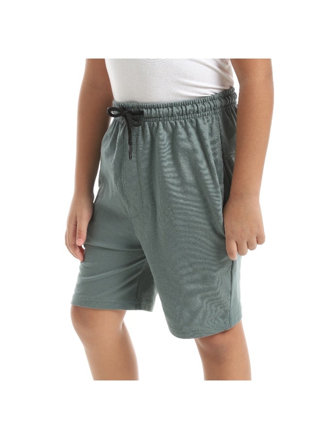 Andora A Stylish Trend With Sided Pockets Olive Short_Green - Image 2