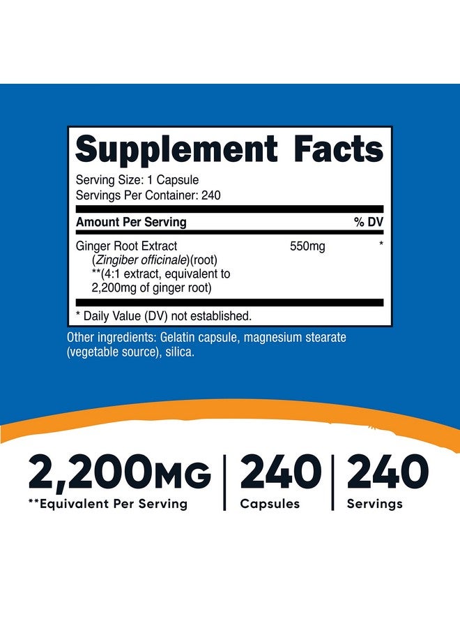 Nutricost Ginger Root Extract 550Mg 240 Capsules - Image 3