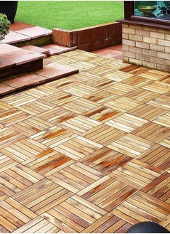 DubaiGallery Floor Tiles Wooden Garden Interlocking Tiles Patio Flooring Decking Outdoor Walkaway Path Decorative Tiles For Garden Floor Tiles  - Image 3