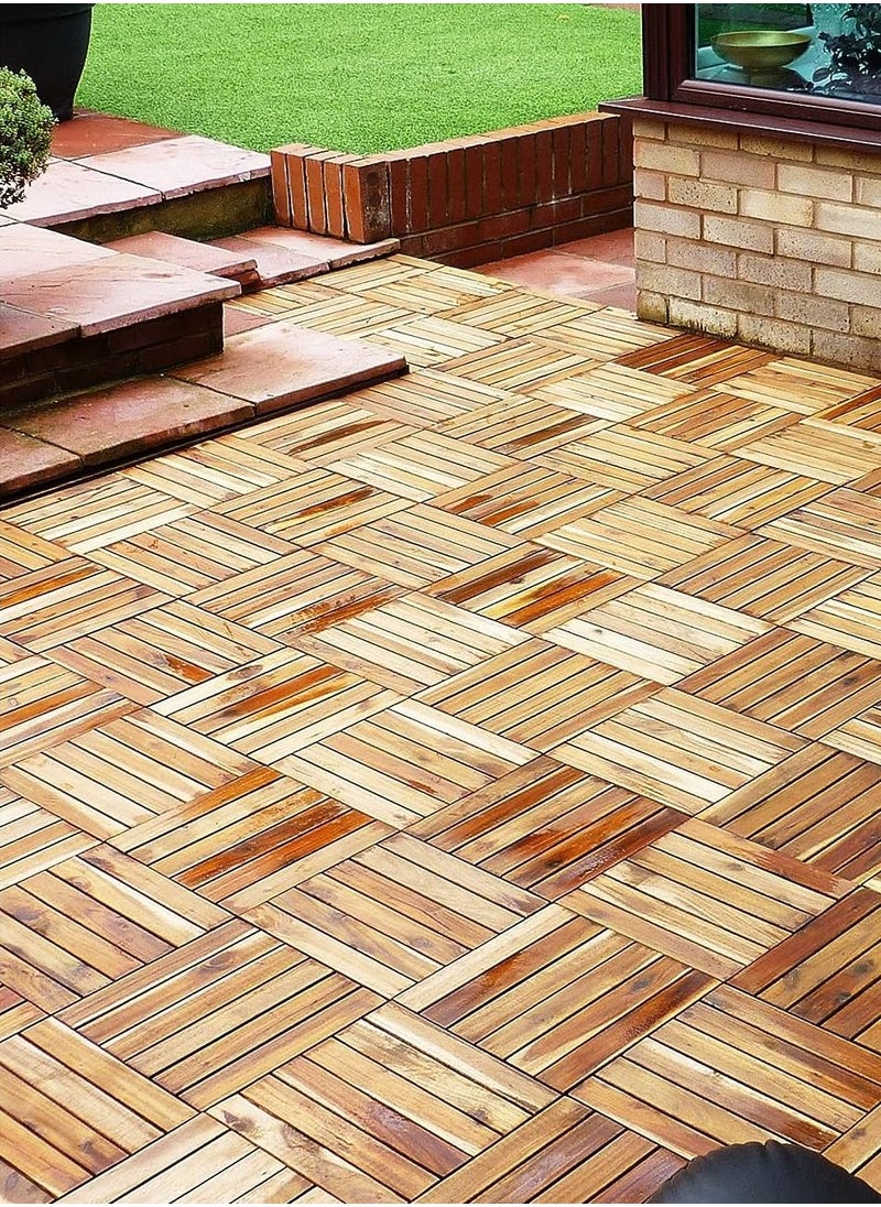 DubaiGallery Floor Tiles Wooden Garden Interlocking Tiles Patio Flooring Decking Outdoor Walkaway Path Decorative Tiles For Garden Floor Tiles  - Image 3