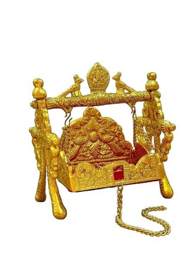 برانجالس هاوس تمثال معدني من Pranjals House لزينة منزل Laddu Gopal Swing Palana تمثال عرضي للديكور المنزلي معبد Mandir Lord Laddu Gopal Sihashan Murti ديني لغرفة الصلاة ديكور المنزل هدية ديوالي - Image 1
