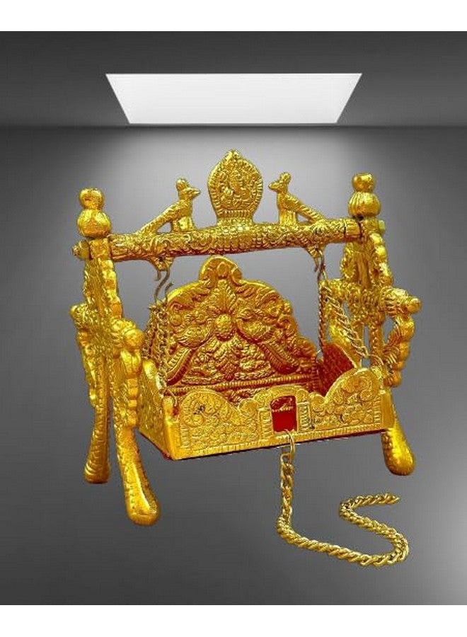 برانجالس هاوس تمثال معدني من Pranjals House لزينة منزل Laddu Gopal Swing Palana تمثال عرضي للديكور المنزلي معبد Mandir Lord Laddu Gopal Sihashan Murti ديني لغرفة الصلاة ديكور المنزل هدية ديوالي - Image 2
