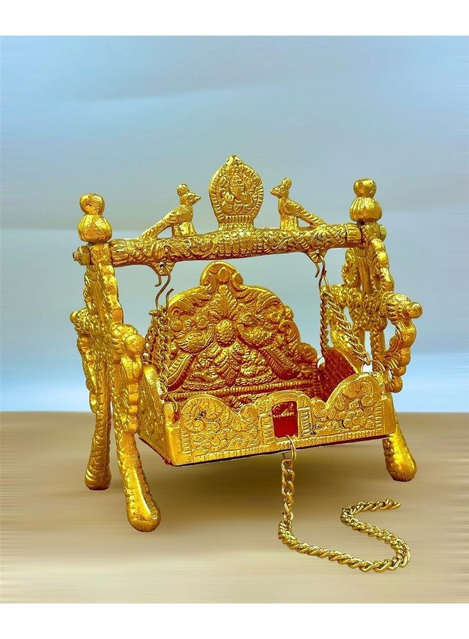 برانجالس هاوس تمثال معدني من Pranjals House لزينة منزل Laddu Gopal Swing Palana تمثال عرضي للديكور المنزلي معبد Mandir Lord Laddu Gopal Sihashan Murti ديني لغرفة الصلاة ديكور المنزل هدية ديوالي - Image 4