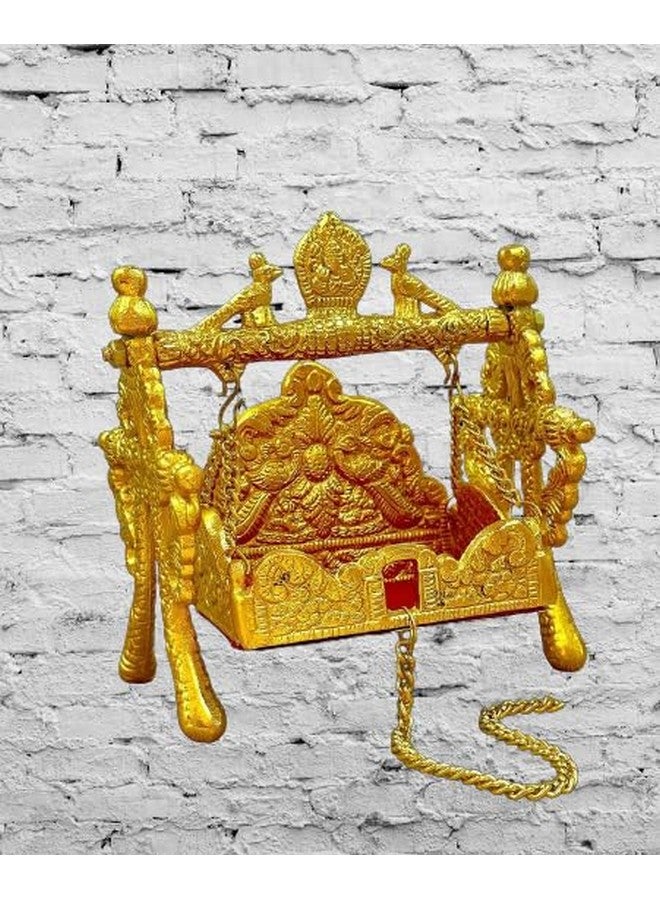 برانجالس هاوس تمثال معدني من Pranjals House لزينة منزل Laddu Gopal Swing Palana تمثال عرضي للديكور المنزلي معبد Mandir Lord Laddu Gopal Sihashan Murti ديني لغرفة الصلاة ديكور المنزل هدية ديوالي - Image 3