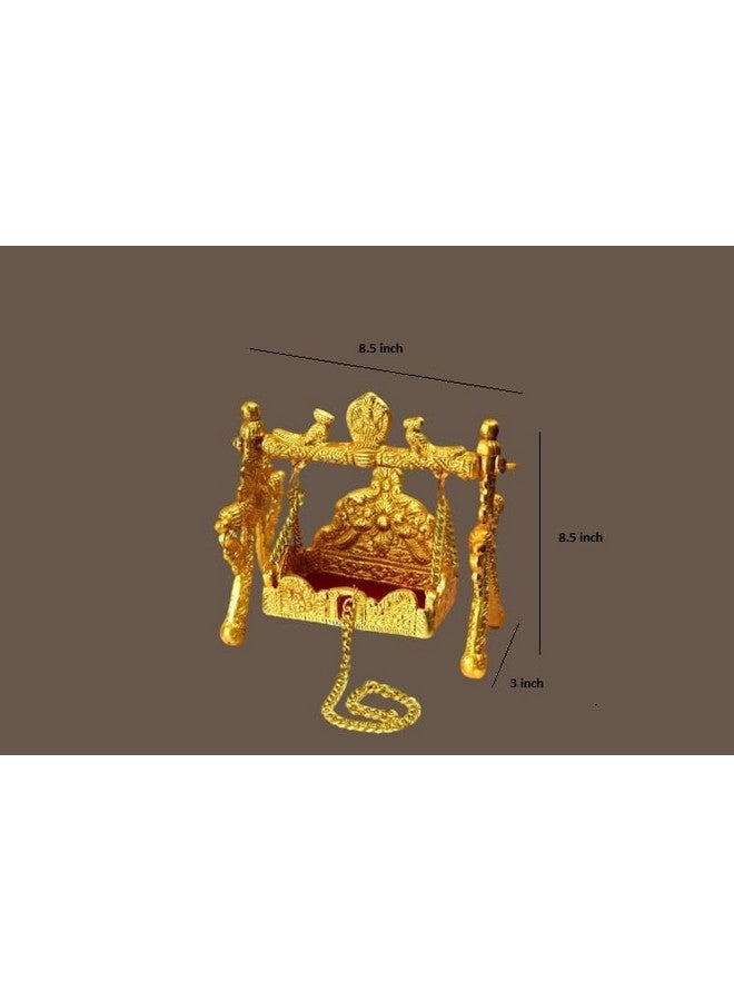 برانجالس هاوس تمثال معدني من Pranjals House لزينة منزل Laddu Gopal Swing Palana تمثال عرضي للديكور المنزلي معبد Mandir Lord Laddu Gopal Sihashan Murti ديني لغرفة الصلاة ديكور المنزل هدية ديوالي - Image 5
