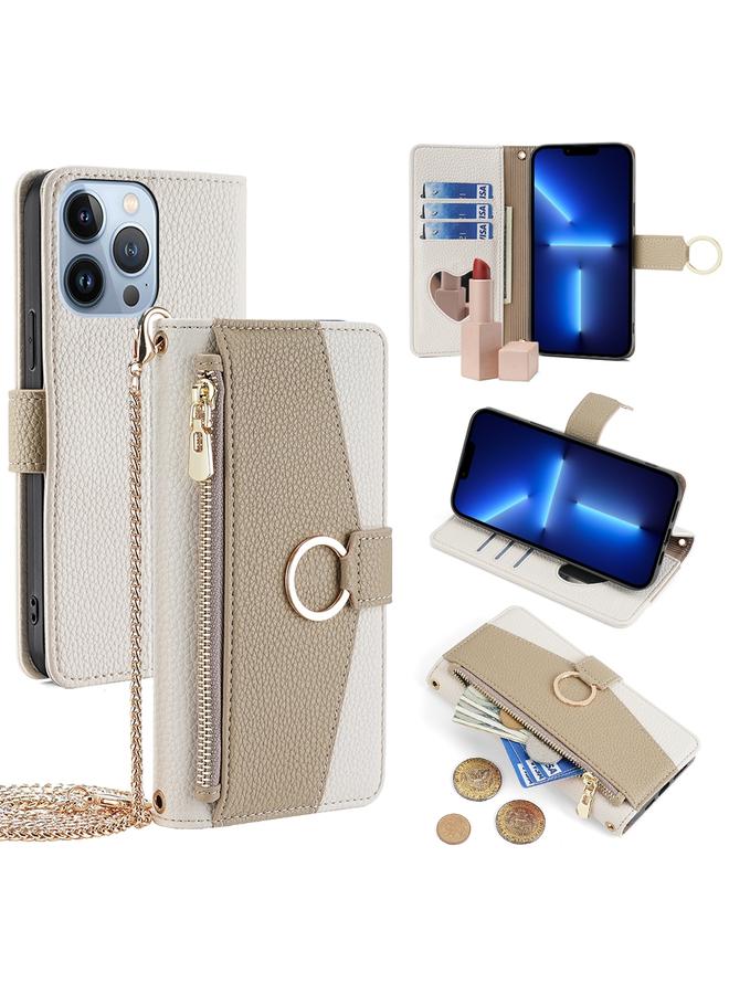 Zaboon Case For iPhone 13 Pro Crossbody Litchi Texture Leather Phone Case - Image 1