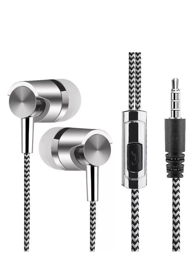 Wired sports headphones 3.5mm round interface, skin-friendly silicone material, wear-resistant wired gaming headphones (black) - Image 1