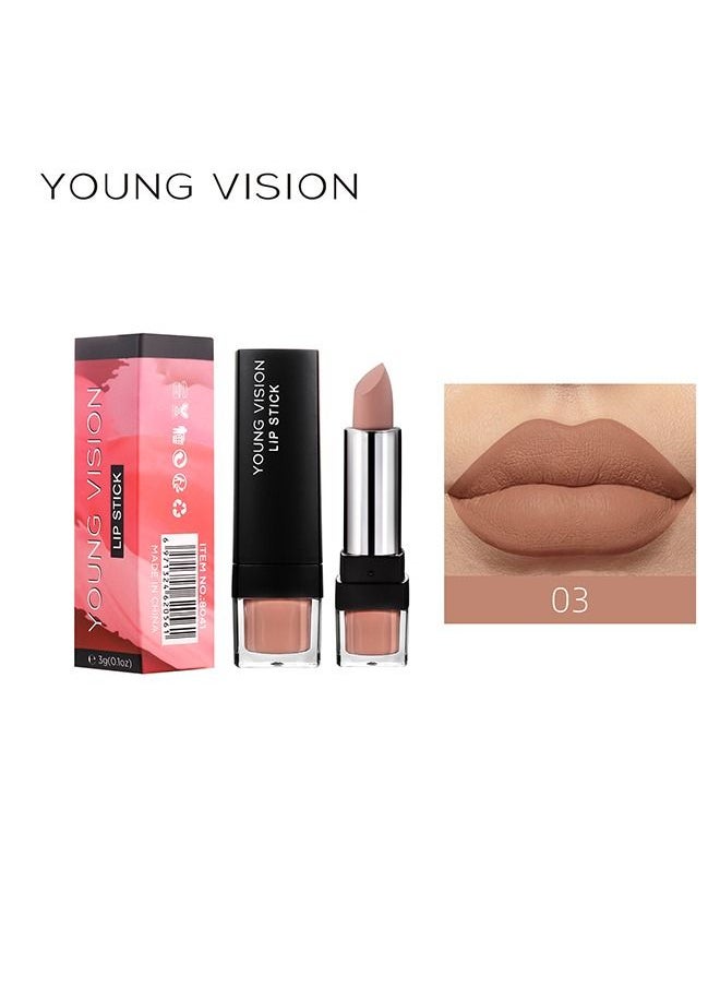 Matte Nude Lipstick Velvet Lip Gloss Non-Fading Non-Sticky Cup Nude Lipstick Matte Lip Stain Long Lasting Waterproof Lipstick for Women Girls Daily Lip Makeup