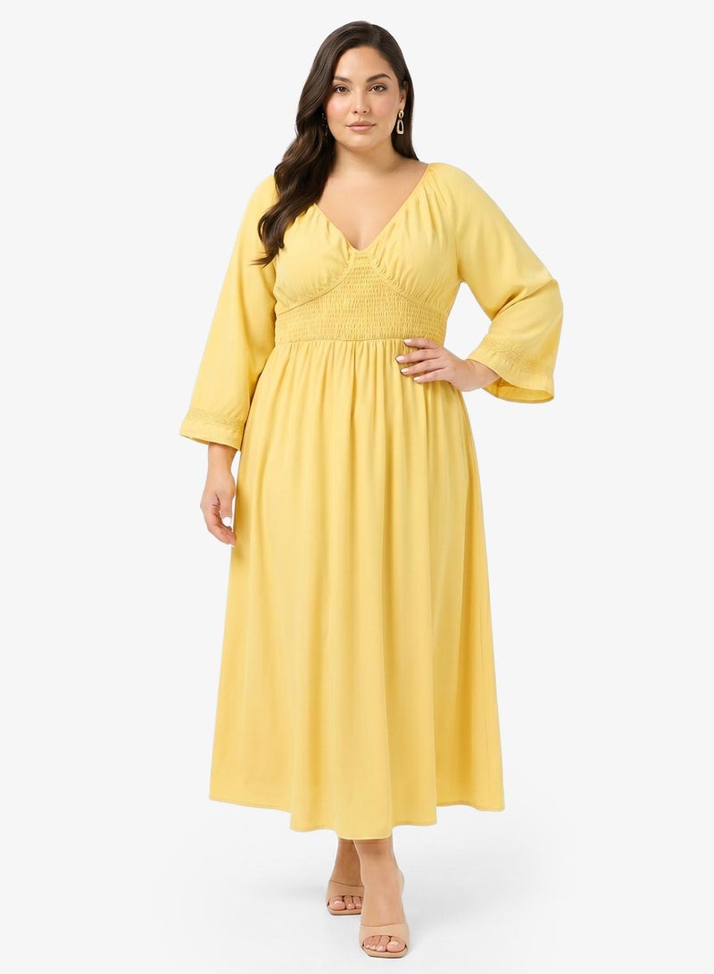 Ginger Plus V Neck A Line Dress - Image 4