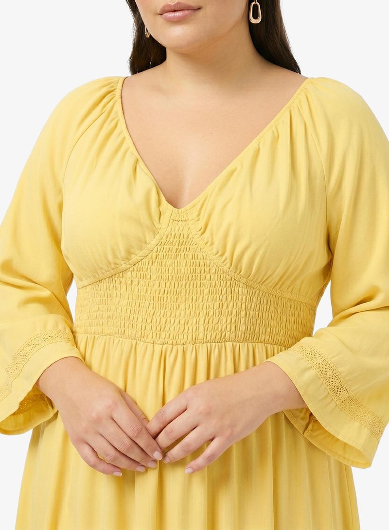 Ginger Plus V Neck A Line Dress - Image 3