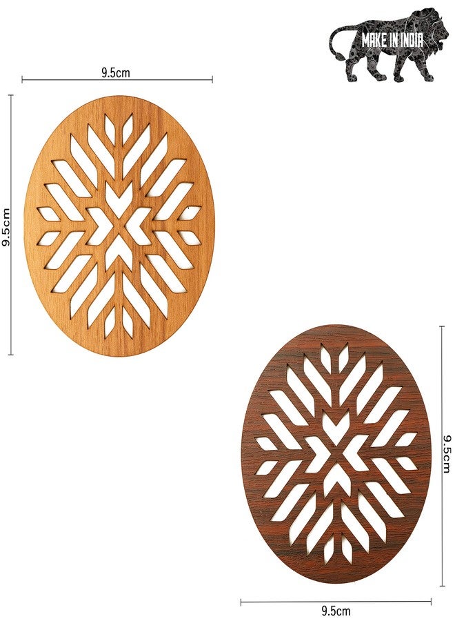 DULI قواعد أكواب خشبية من خشب MDF مقطوعة بالليزر من DULI™ للشاي والقهوة (مجموعة من 4 قطع) (تصميم محفور) - Image 2