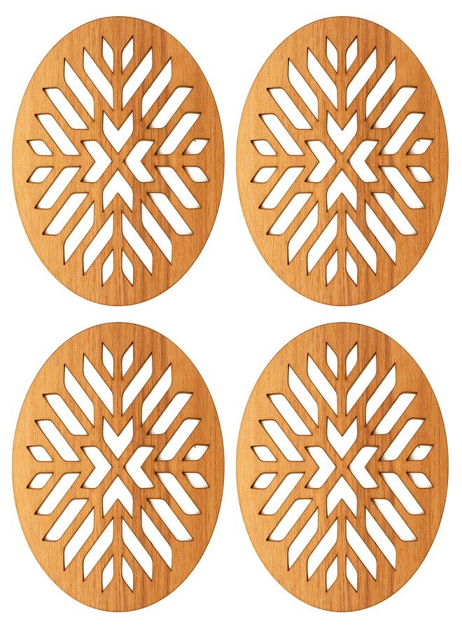 DULI قواعد أكواب خشبية من خشب MDF مقطوعة بالليزر من DULI™ للشاي والقهوة (مجموعة من 4 قطع) (تصميم محفور) - Image 3
