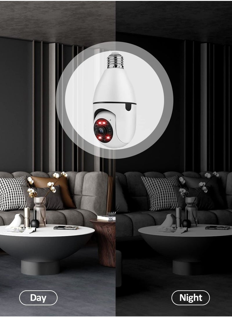 Generic - 1080P 360°Rotate Auto Tracking Panoramic Camera Light Bulb Night VisionWireless for WiFi PTZ IP Cam Remote Viewing Security E27 Interface Home Security Webcam Two Way Voice - Image 1