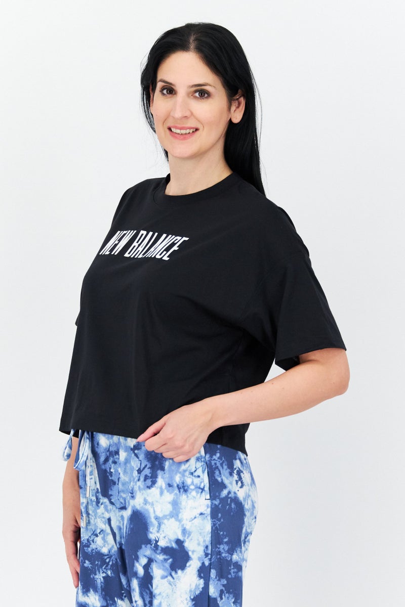 New Balance Women Sportswear Fit Short Sleeve Outdoor T-Shirt, Black - Image 3