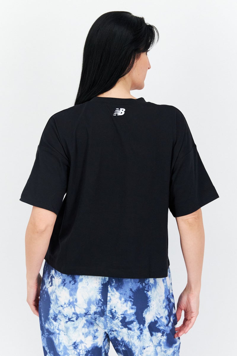 New Balance Women Sportswear Fit Short Sleeve Outdoor T-Shirt, Black - Image 2