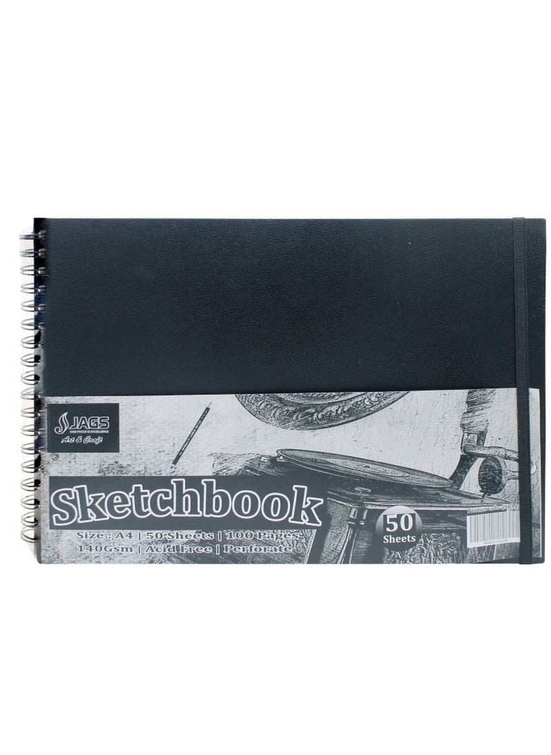 Generic Aadya Crafts Sketch Book WireO A4 Size 100 Pages 140 GSM  - Image 1