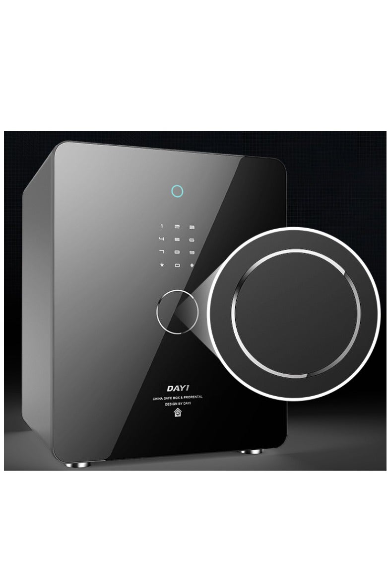 دايي خزنة آمنة للمكتب المنزلي مقاس 45 سم مع خاصية التعرف على بصمات الأصابع وكلمة مرور، مصنوعة بالكامل من الفولاذ، وبطانة جلدية ناعمة فاخرة مع صندوق مجوهرات بالداخل - Image 3