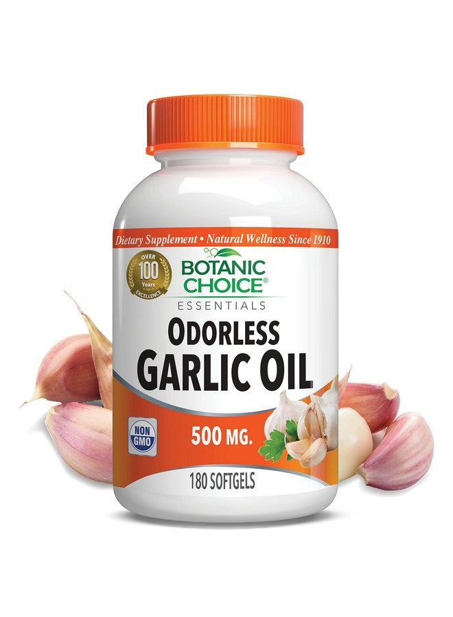 Botanic Choice كبسولات زيت الثوم عديم الرائحة مضاد أكسدة دعم الكوليسترول والمناعة للبالغين خالية من الغلوتين وغير معدلة وراثيًا 180 حبة - Image 1