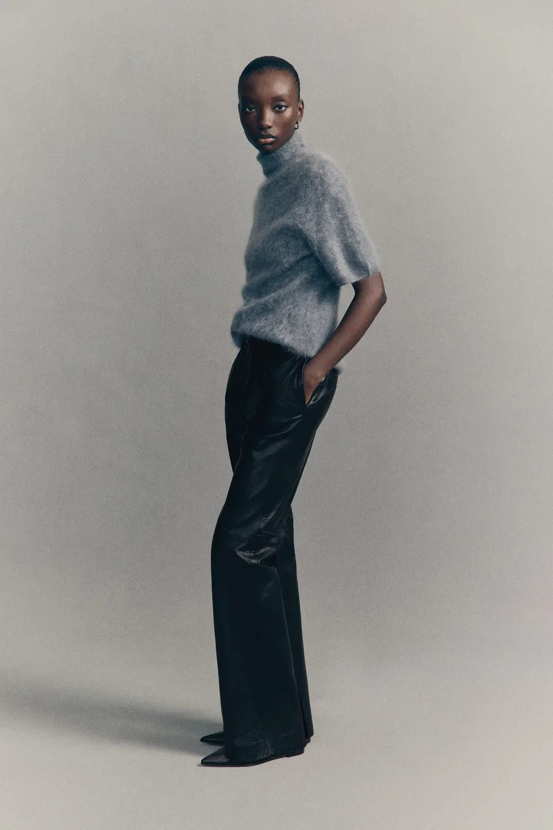 اتش اند ام بنطلون جلدي بقصة بووت-كت