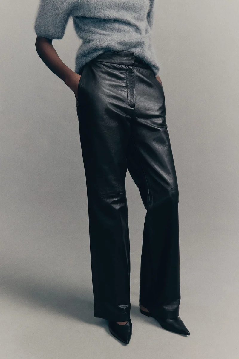 اتش اند ام بنطلون جلدي بقصة بووت-كت