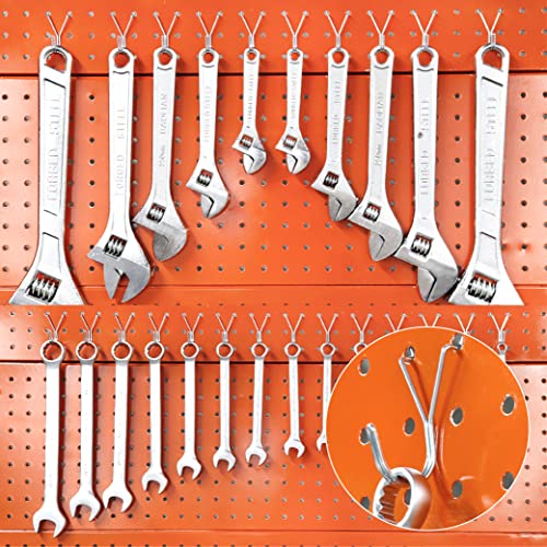 HUHOLE Pegboard Hooks, J-Hook, 1 Inch Silver Hooks 80 Pack, Ideal Display Pegs for Hanging Jewelry, Necklaces, Keys, Retail Items, Small Tools, Will Not Fall Out, Fit 1/8”, 3/16” Peg Boards - Image 4