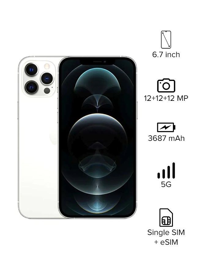ابل  آيفون 12 برو ماكس مع فيس تايم سعة 256 جيجابايت يدعم 5G فضي - نسخة الشرق الأوسط - Image 1