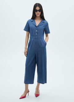MANGO Short Sleeve Denim Jumpsuit  - Image 1