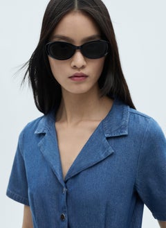 MANGO Short Sleeve Denim Jumpsuit  - Image 3
