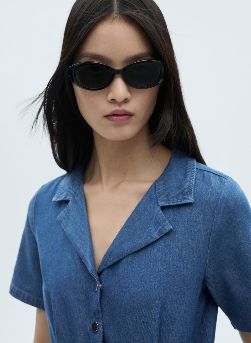 MANGO Short Sleeve Denim Jumpsuit  - Image 3