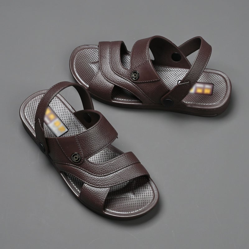 Summer Mens Thick Sole Non-Slip Comfort Sandals Dark brown