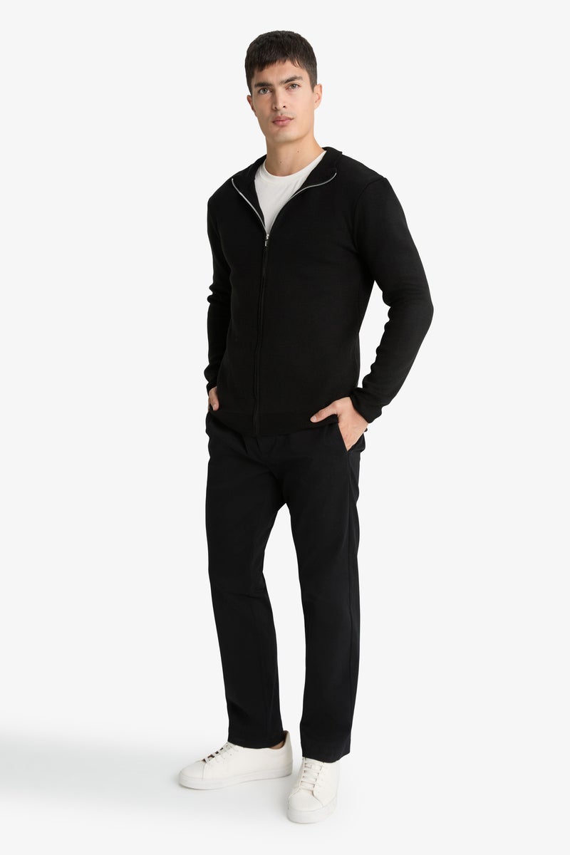 DeFacto Black Man Mock Turtle Neck Cardigan Casual - Image 4