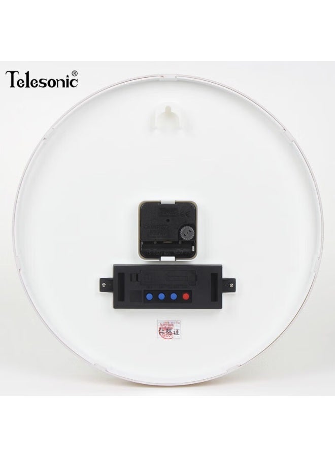 Telesonic Wall Clock, Living Room Perpetual Calendar Clock, Temperature And Date Display, Simple Quartz Clock, No Drilling Required, Wall-mounted, 30cm - Image 4