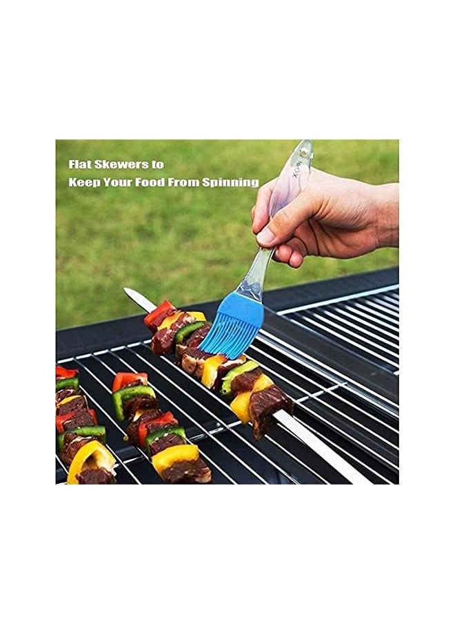 Bbq Skewer Stainless Steel With Tube Reusable Needle Stick For Barbecue Grilling Barbecue Accessories (35Cm)