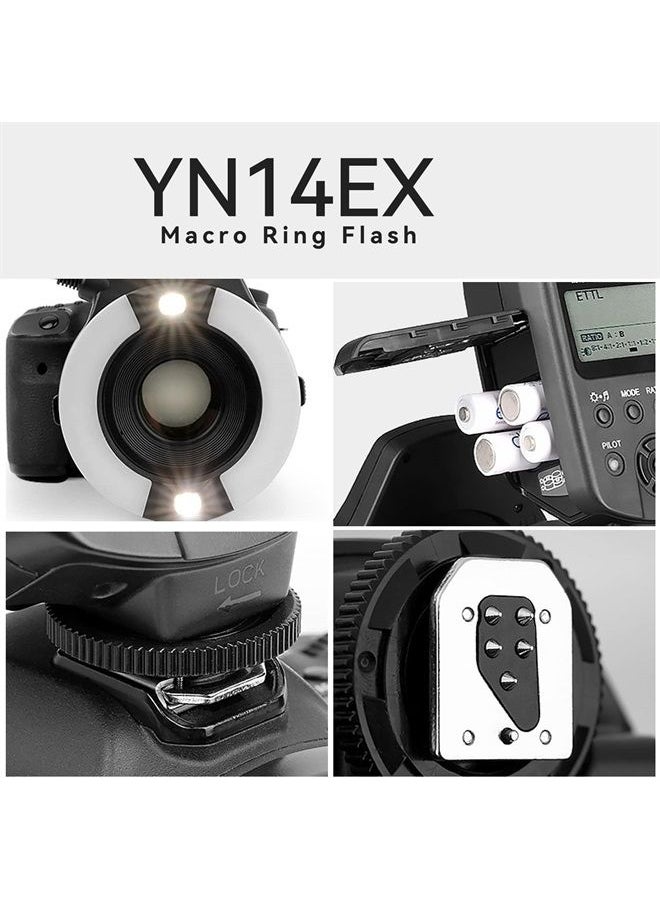 YONGNUO YN-14EX YN14EX TTL Macro Ring Flash, LED Flash Light with Adapter Ring for Canon EOS DSLR Cameras, as Canon MR-14EX  - Image 3