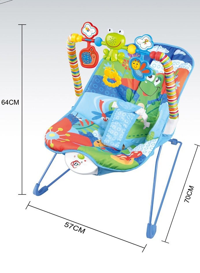 OASIS DESERT Baby Bouncer – Soft Padded Baby Rocker Chair / Hanging Toys and Calming Vibration – Soothing and Engaging Swing Cradle – for 3 Months+ Baby & Toddler – Blue - Image 5