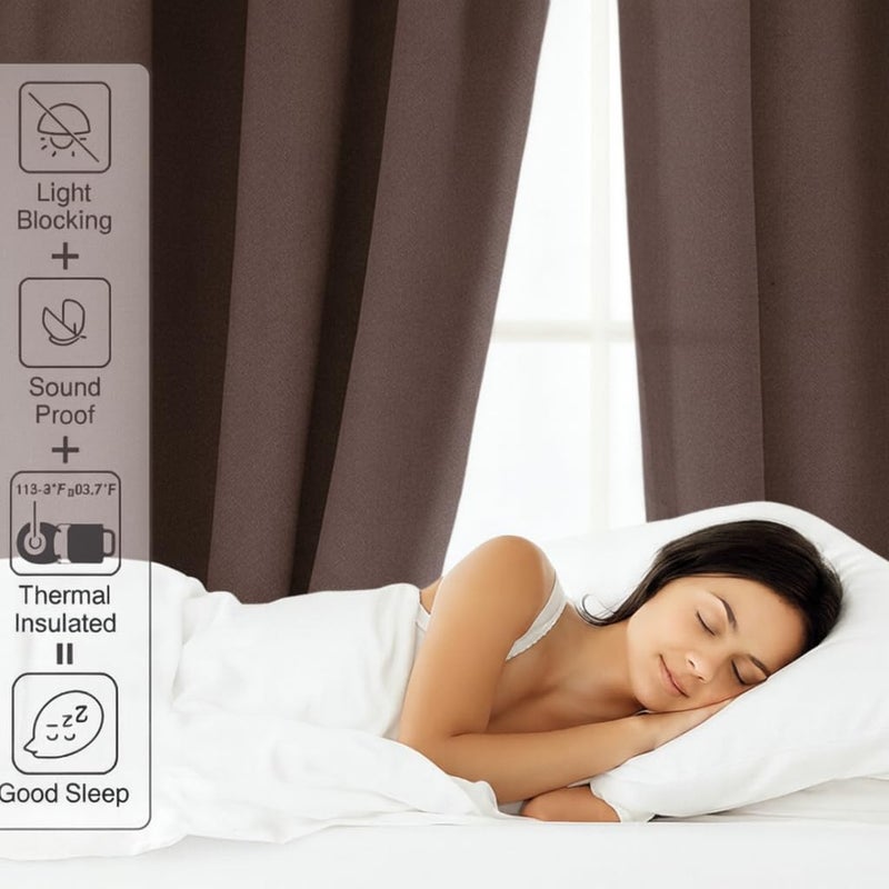 Amali Regal Dimout curtains with 16 Grommets in 2 panels Size (W132 x L 274cm) for living room Decor or bedroom window noise reduction and light blocking - Image 4