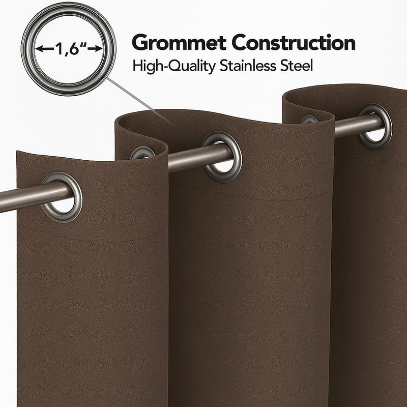 Amali Regal Dimout curtains with 16 Grommets in 2 panels Size (W132 x L 274cm) for living room Decor or bedroom window noise reduction and light blocking - Image 2