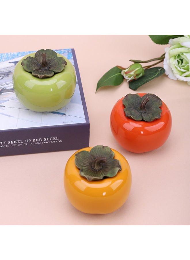 Persimmon Tea Jar Ceramic Small Portable Travel Sealed Jar Tea Box Storage Tea Jar Tea Packaging Box Empty Gift Box