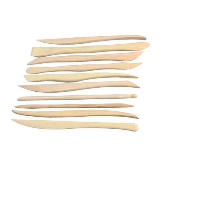 deziine DEZIINE10pcs Wood Wooden MUD Clay Modeling Tools Set Polymer Clay Tools Sculpting DIY Pottery Ceramics Tools Sculpture Sculpt  - Image 5