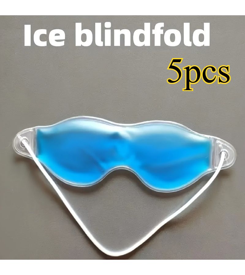 5 Pack Blue Reusable Gel Eye Masks With Adjustable Straps Odorless Gentle No Battery Required - Image 1