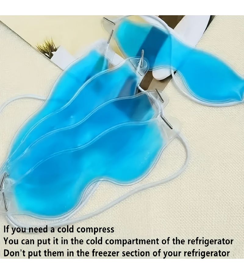 5 Pack Blue Reusable Gel Eye Masks With Adjustable Straps Odorless Gentle No Battery Required - Image 4